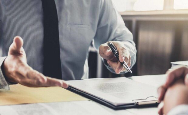 businessman and Male lawyer or judge consult having team meeting with client