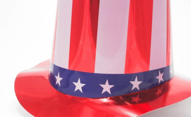 stars and stripes patriotic top hat