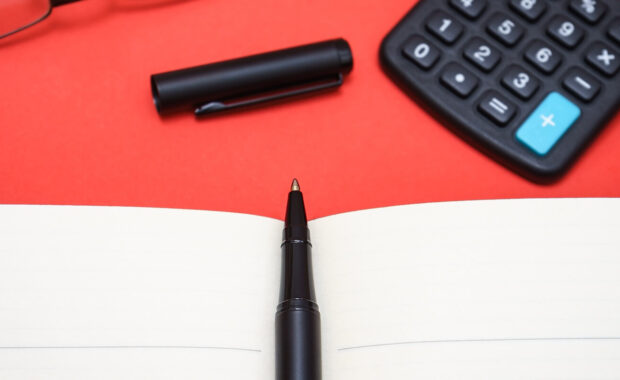 office at home. Paper work, workplace